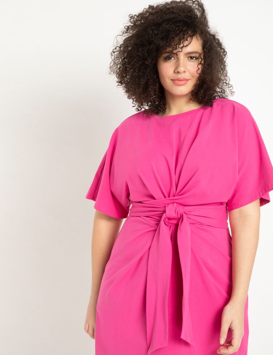 Cross Front Flutter Sleeve Dress image number 2