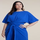 Cross Front Flutter Sleeve Dress image number null