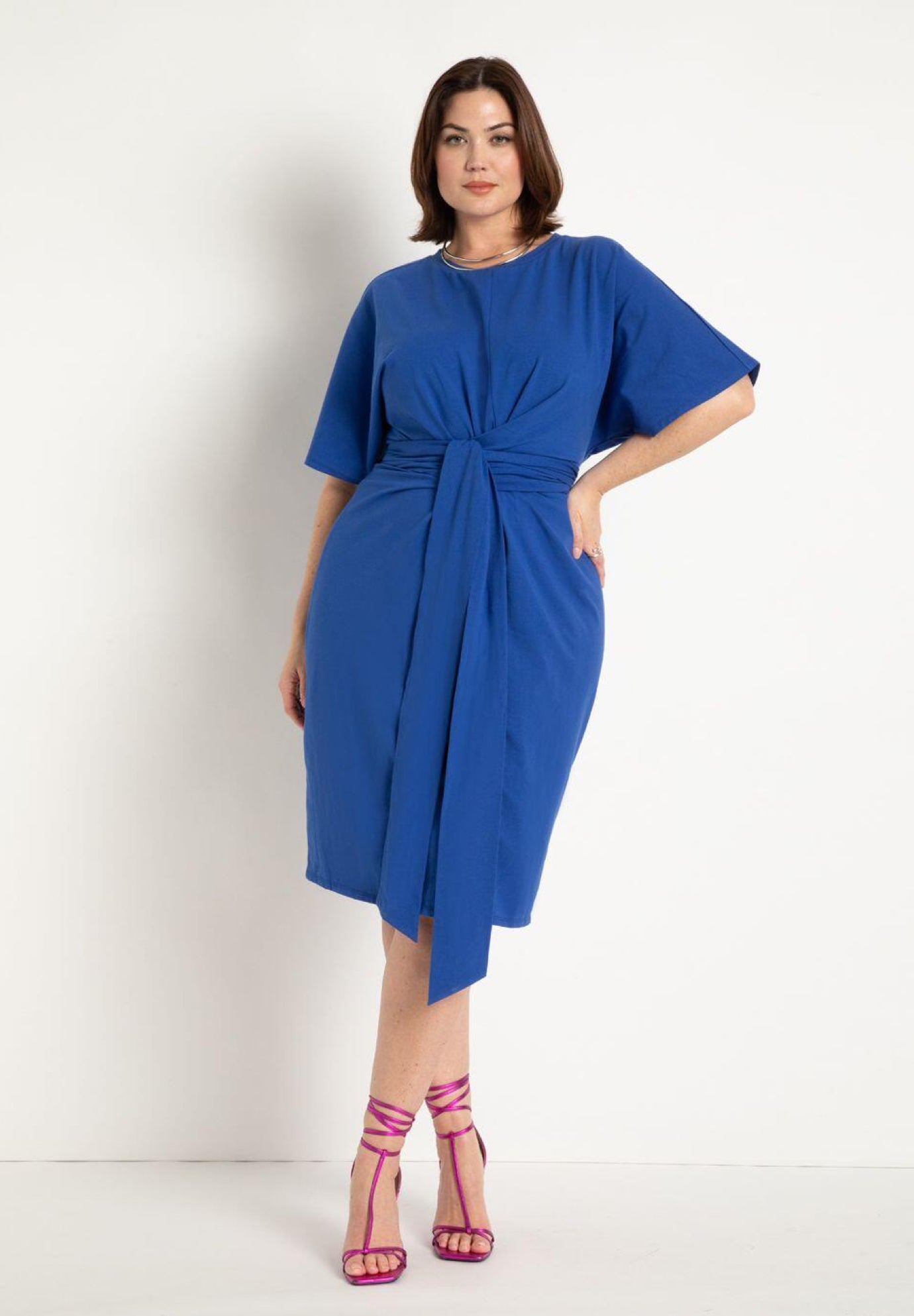 Cross Front Flutter Sleeve Dress image number 0