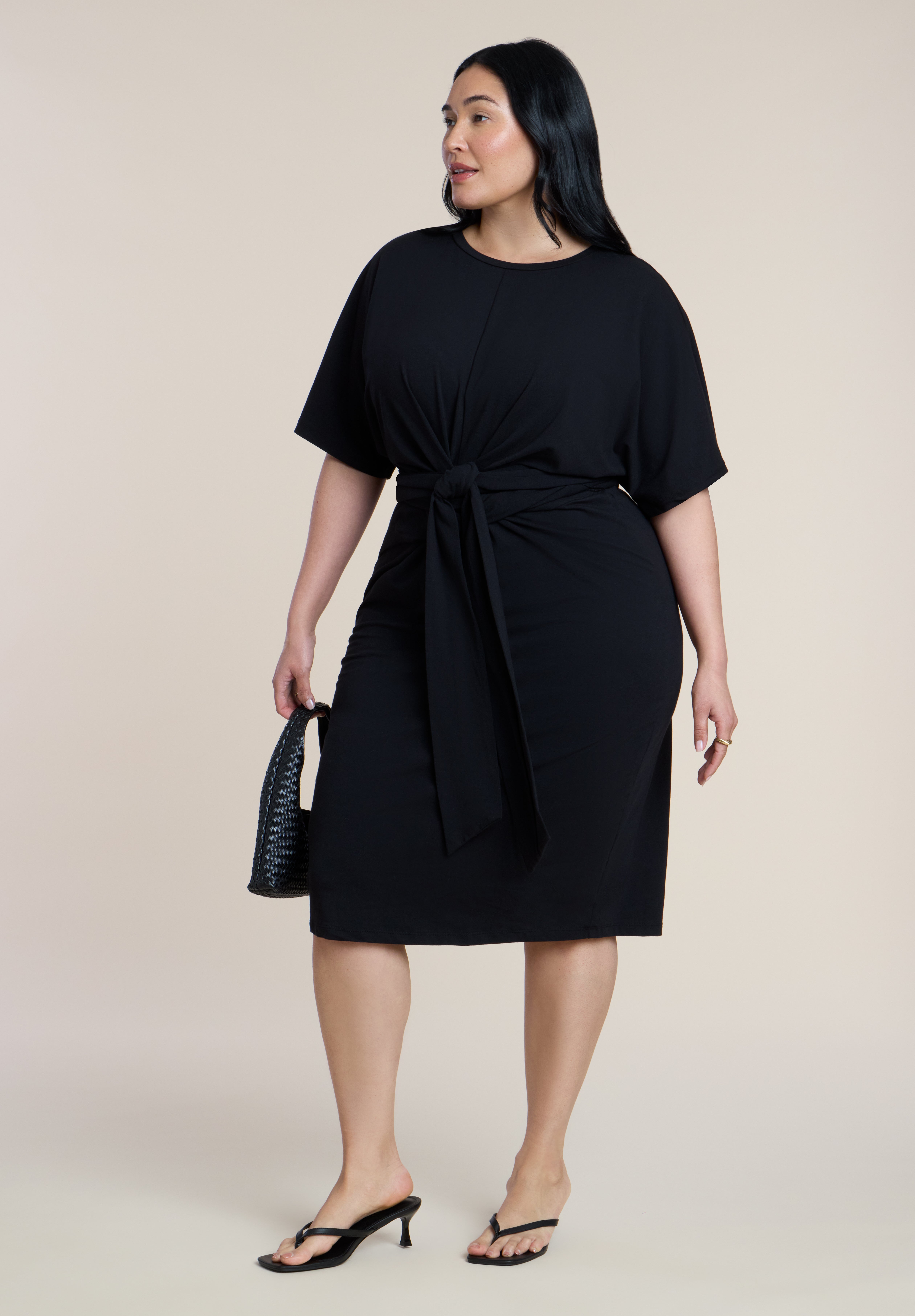 Cross Front Flutter Sleeve Dress image number 0