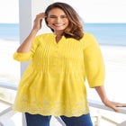 Embroidered Pintuck Tunic image number null