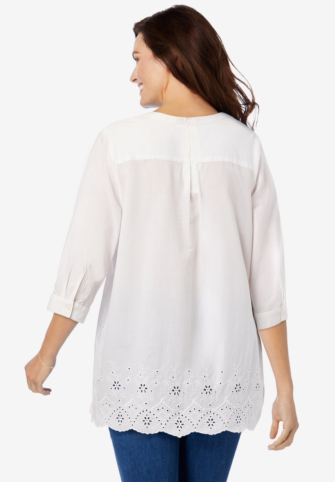 Embroidered Pintuck Tunic image number 1