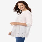 Embroidered Pintuck Tunic image number null