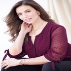 Swiss Dot Tie Sleeve Blouse image number null