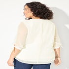 Swiss Dot Tie Sleeve Blouse image number null