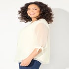 Swiss Dot Tie Sleeve Blouse image number null