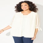 Swiss Dot Tie Sleeve Blouse image number null