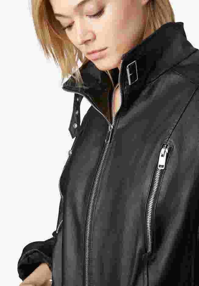Zip Front Leather Jacket image number 2