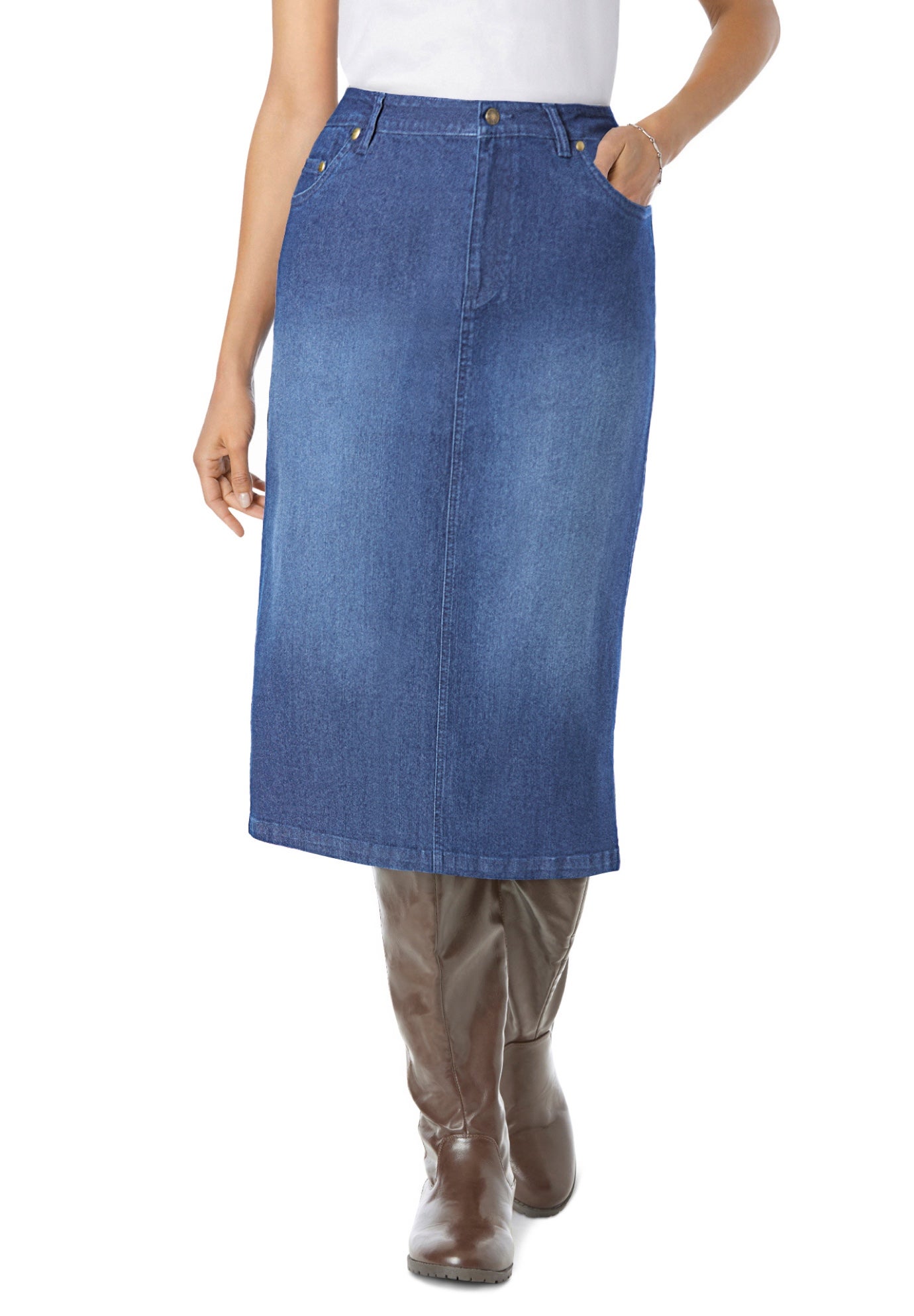 Stretch Denim Five-Pocket Jeans Skirt image number 0