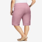 Pull-On Flex-Fit Elastic-Waist Stretch Denim Jeans Shorts image number 1