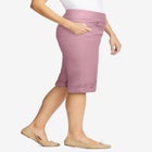 Pull-On Flex-Fit Elastic-Waist Stretch Denim Jeans Shorts image number 2