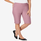 Pull-On Flex-Fit Elastic-Waist Stretch Denim Jeans Shorts image number 0