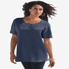 Eyelet Cutout Tee image number null