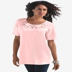 Eyelet Cutout Tee image number null