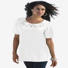 Eyelet Cutout Tee image number null