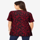 Stretch Knit Cutout Swing Tunic image number null