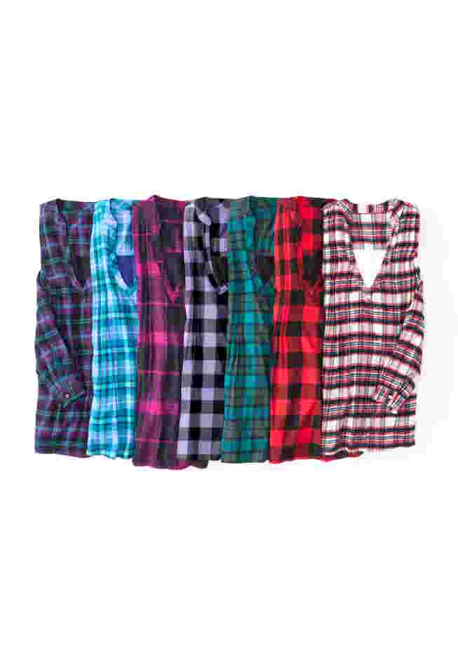 Flannel Tunic With Layered Look image number 3