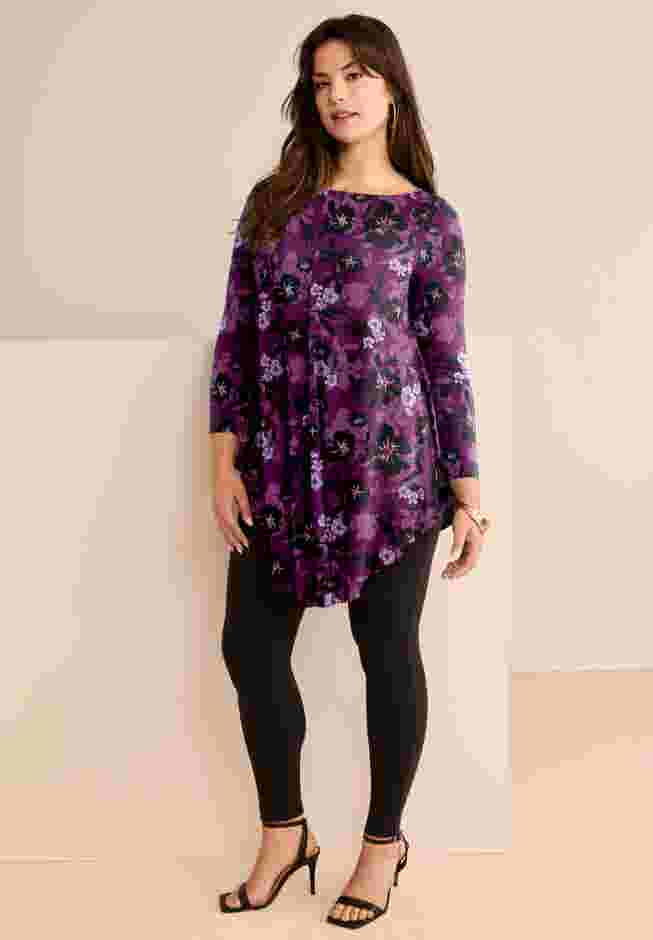 Boatneck Swing Ultra Drape Tunic image number 0