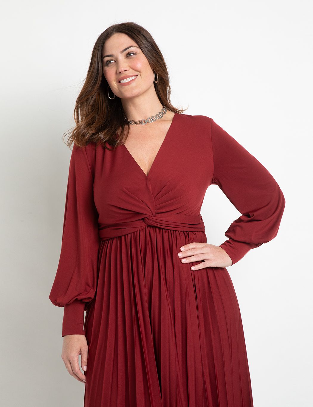 Knot Front Pleated Skirt Dress image number 1