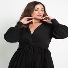 Knot Front Pleated Skirt Dress image number null