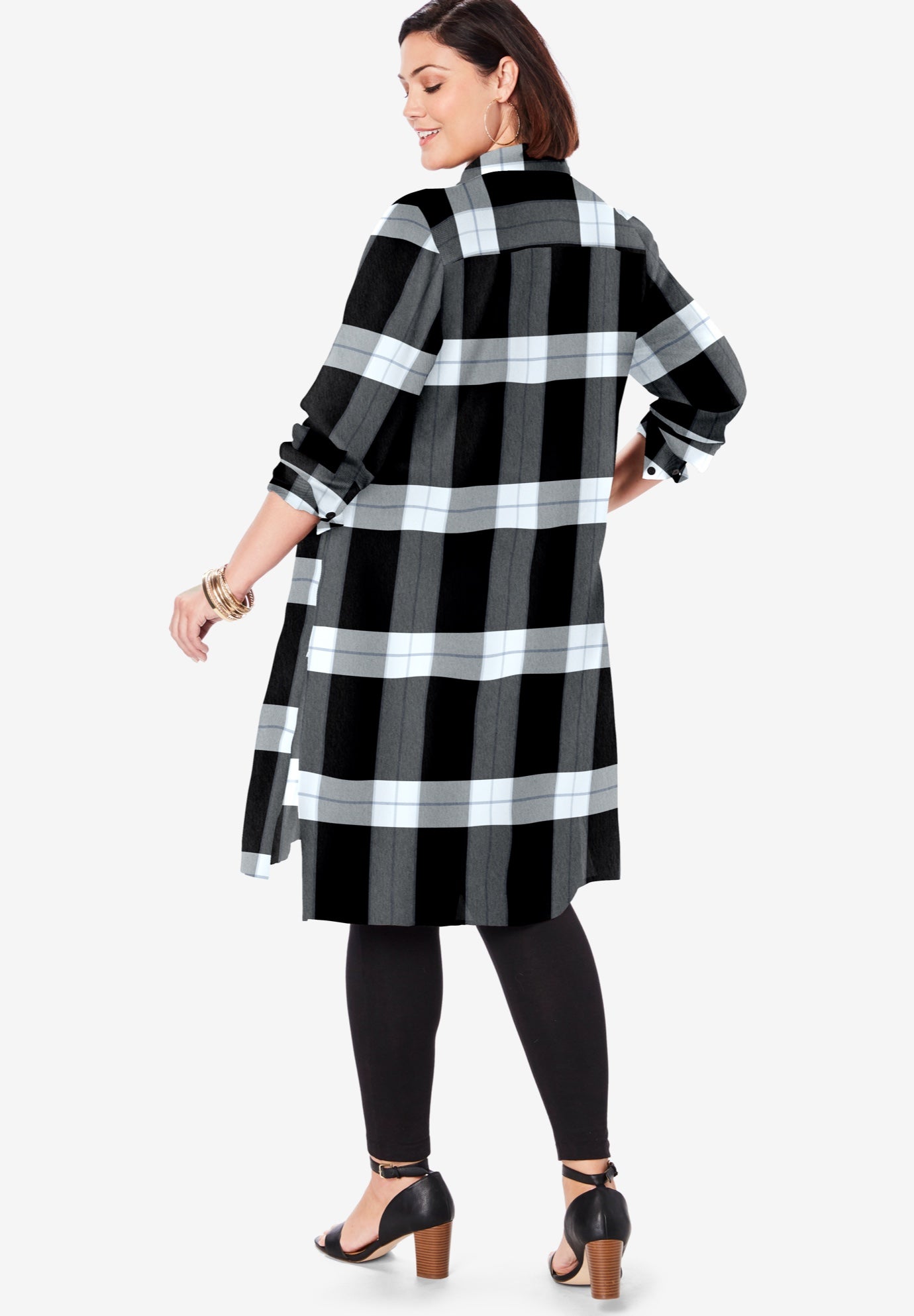Plaid Button Front Ultra Tunic image number 1