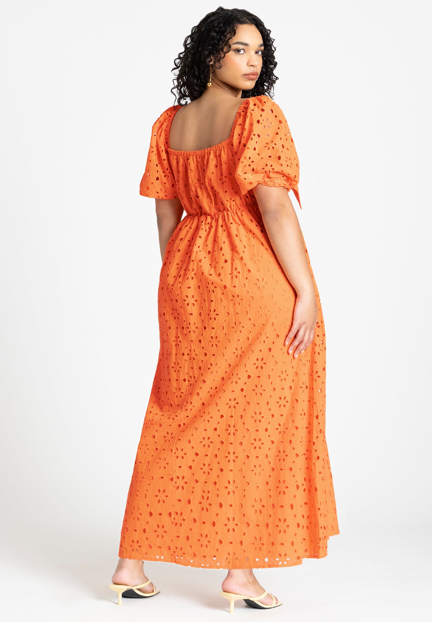 Eyelet Tie Front Maxi Dress image number 1