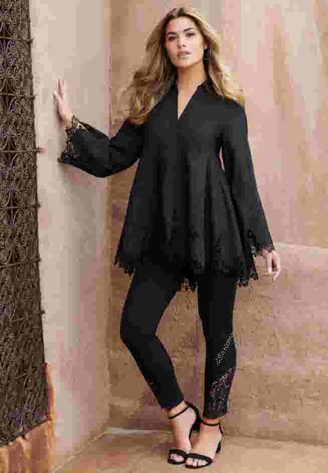 Poplin Embroidered Swing Tunic image number 4