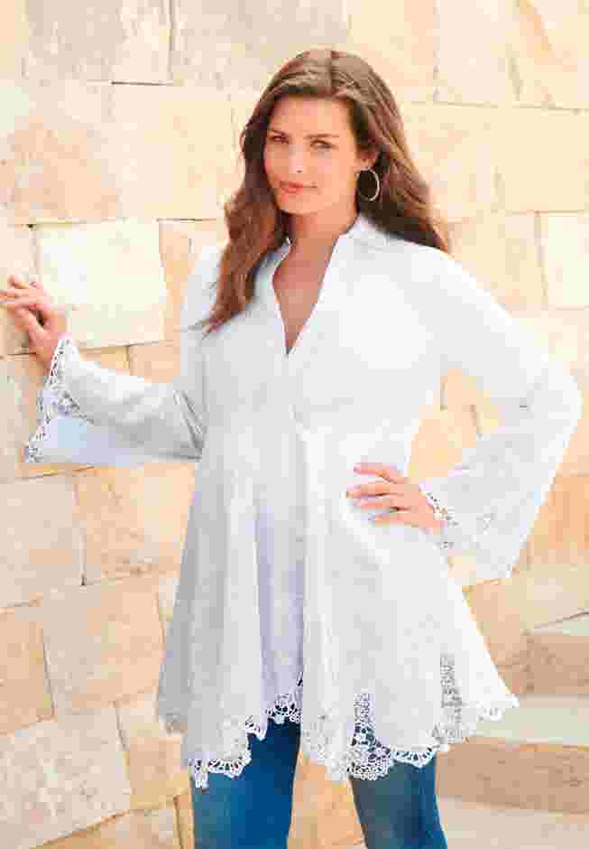 Poplin Embroidered Swing Tunic image number 6