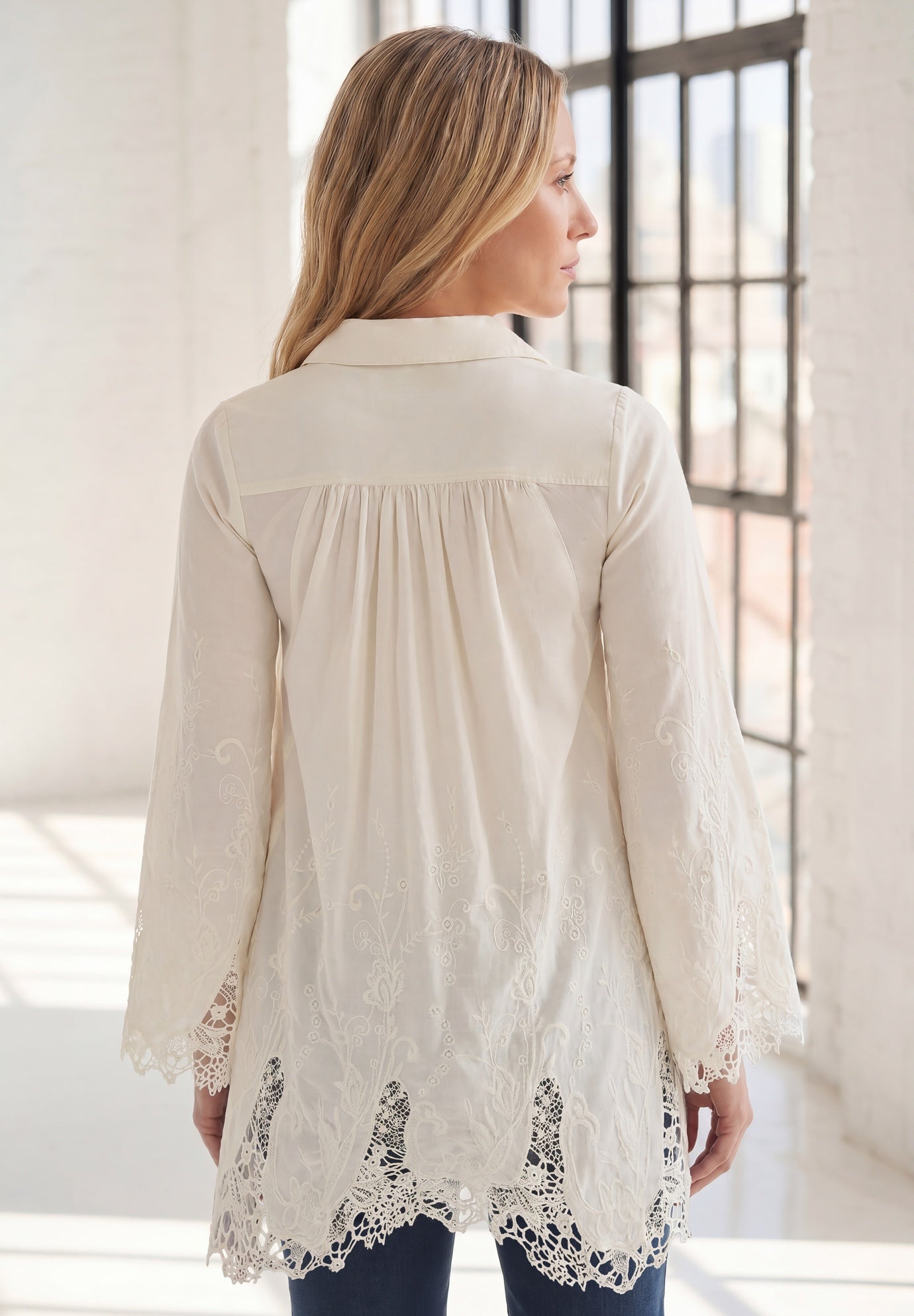 Poplin Embroidered Swing Tunic image number 1