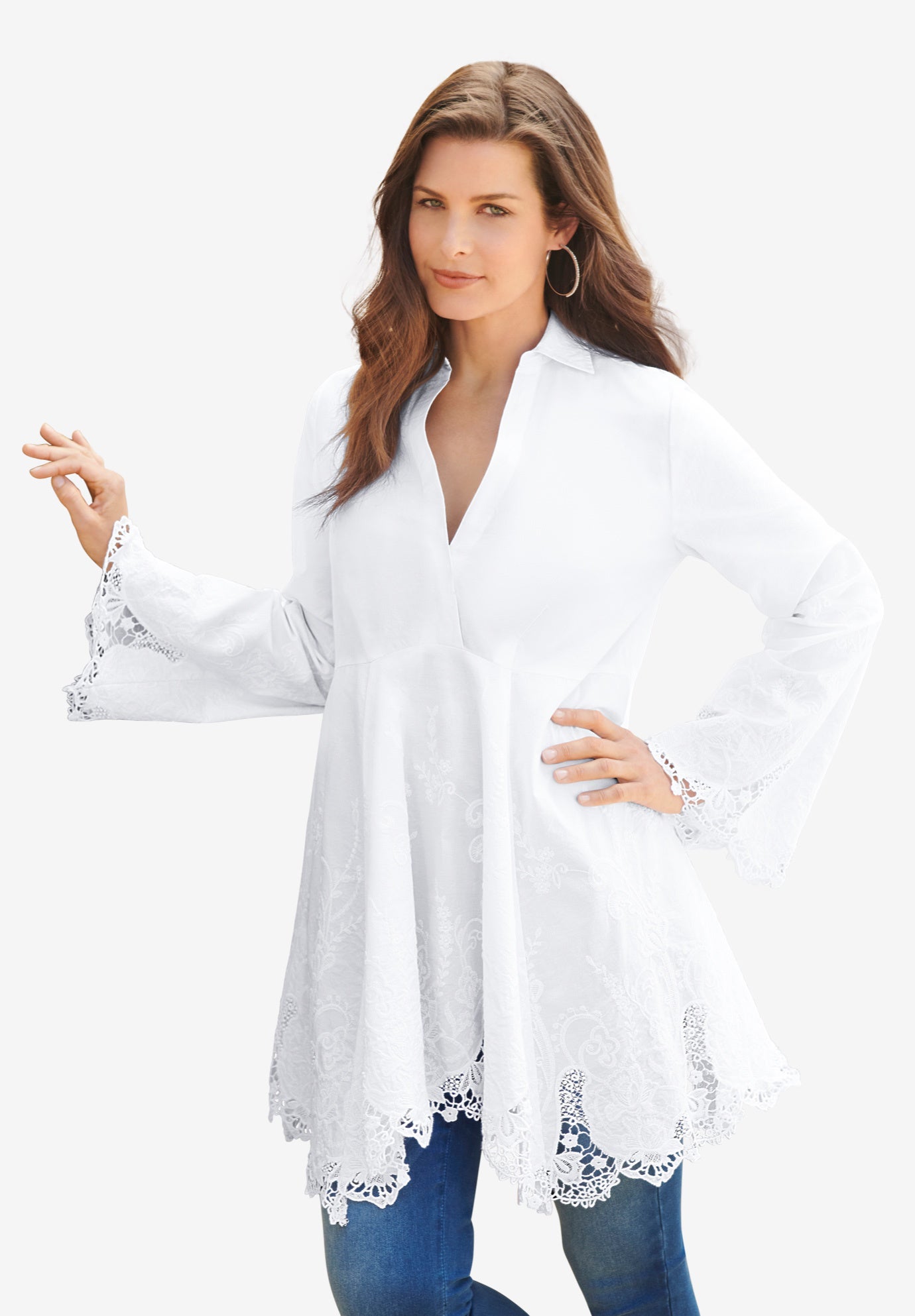 Poplin Embroidered Swing Tunic image number 0