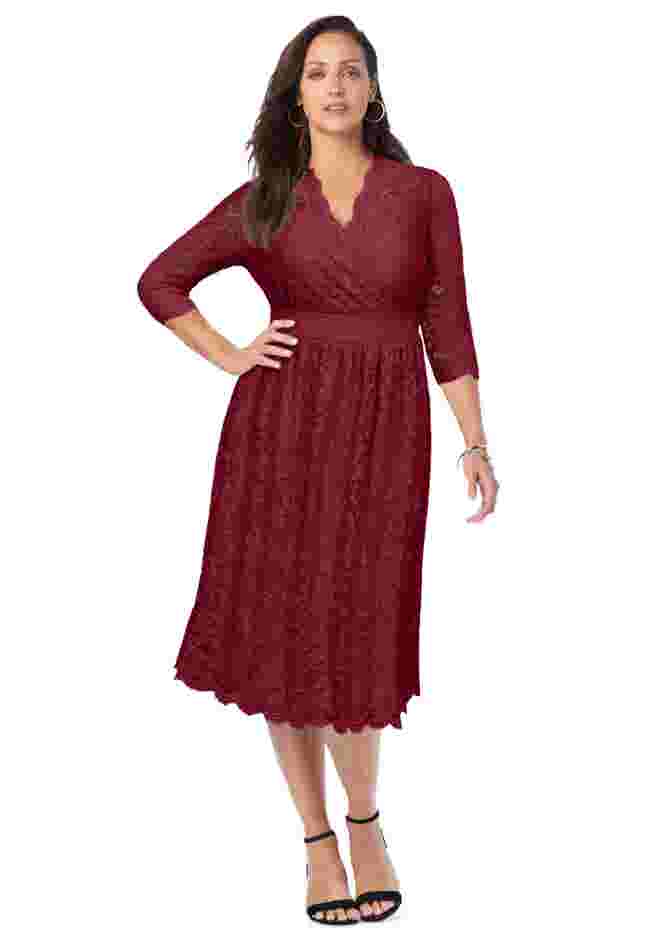 Stretch Lace A-Line Dress image number 0