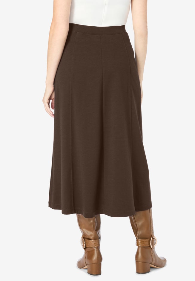 Ponte Knit A-Line Skirt image number 1