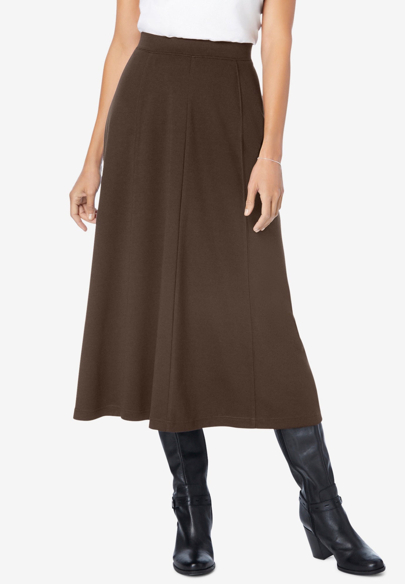 Ponte Knit A-Line Skirt image number 0