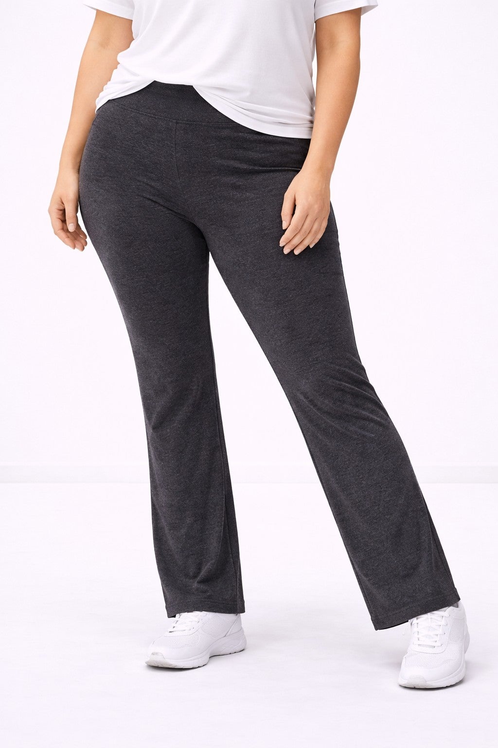 Cotton Spandex Full Length Bootcut Flat Waistband Leggings image number 0
