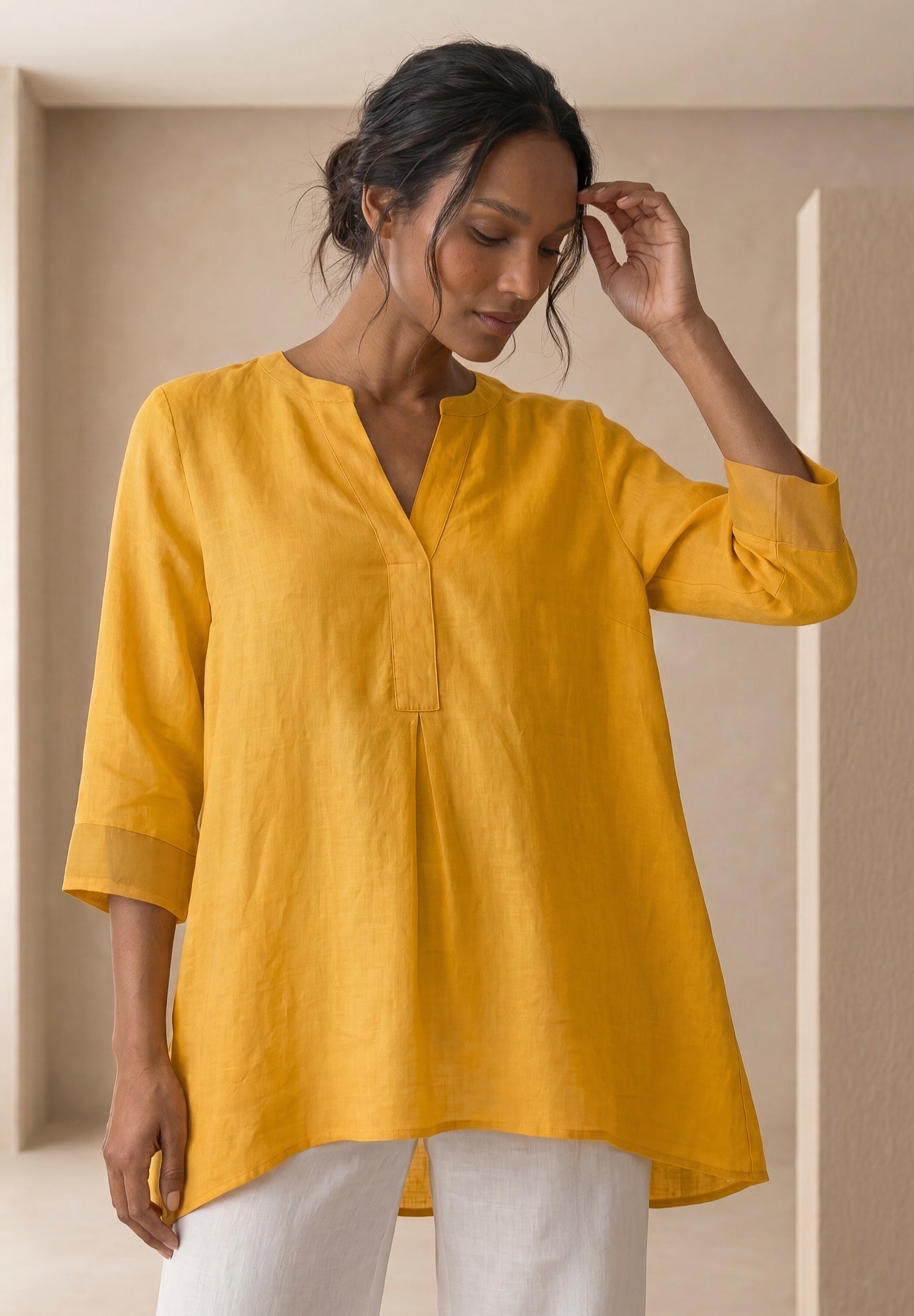 Hi-Low Linen Tunic image number 0