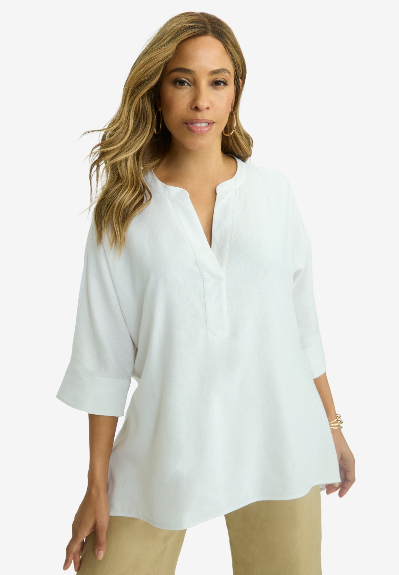 Hi-Low Linen Tunic image number 0
