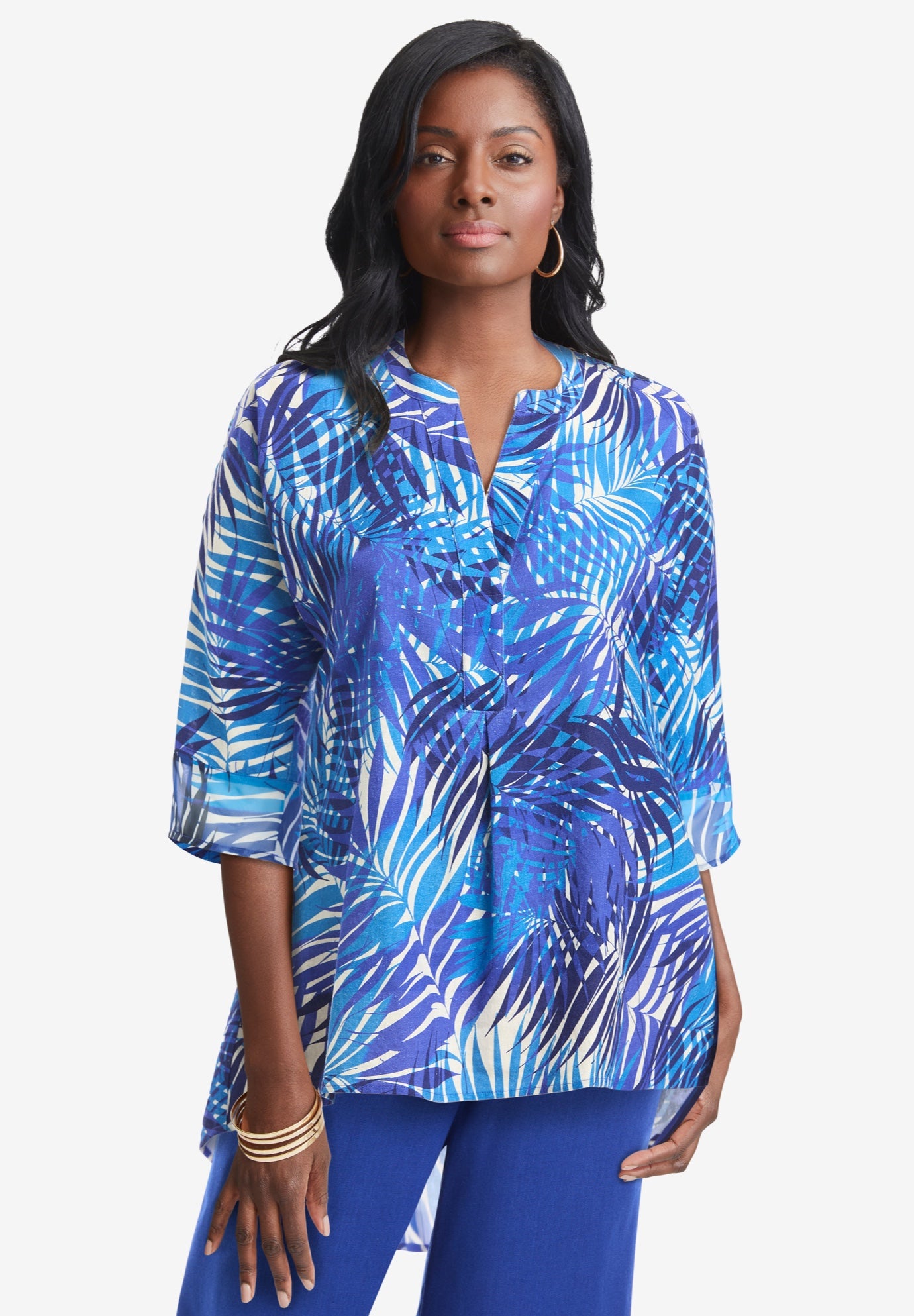 Hi-Low Linen Tunic image number 0