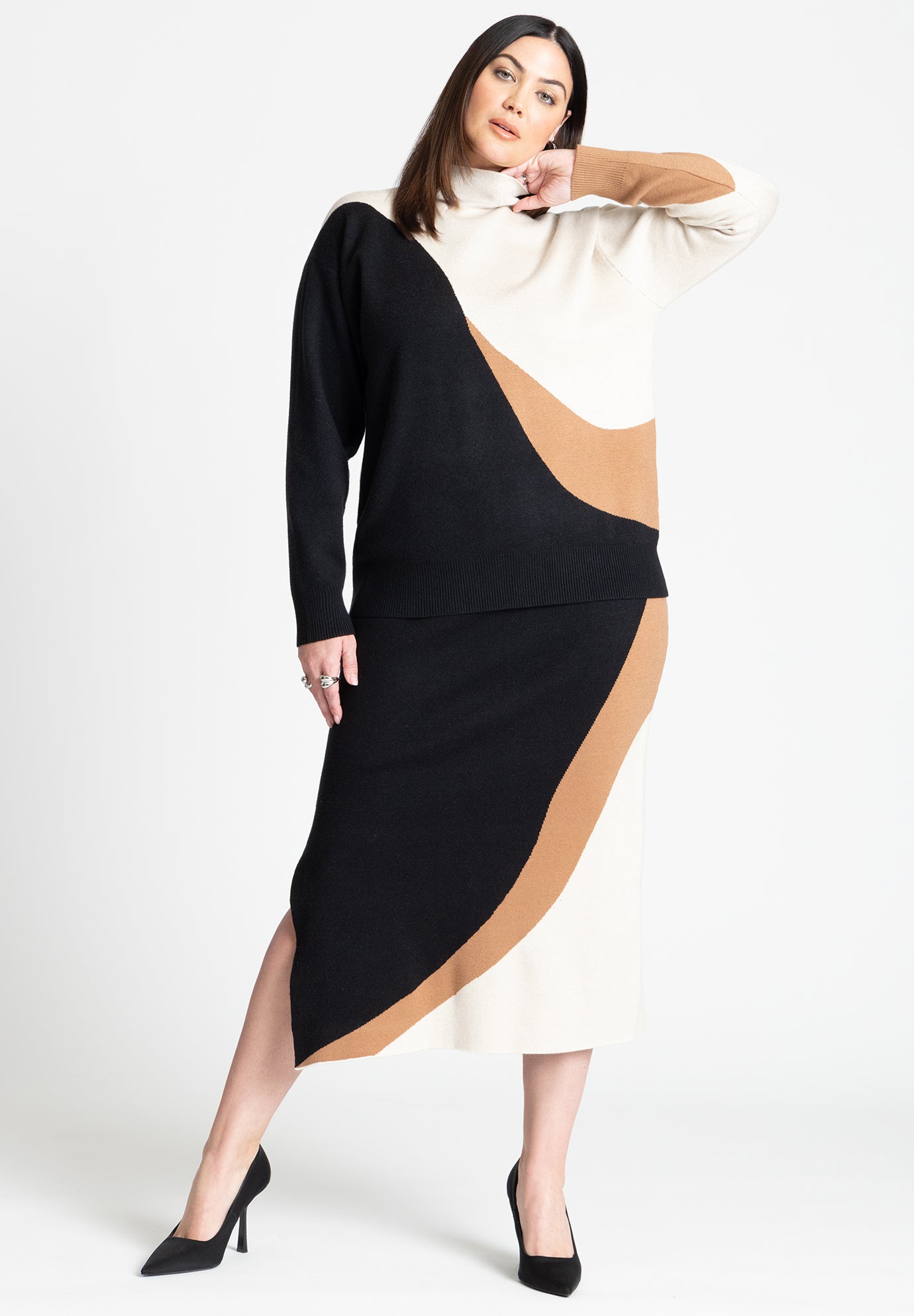 Intarsia Sweater Skirt image number 0