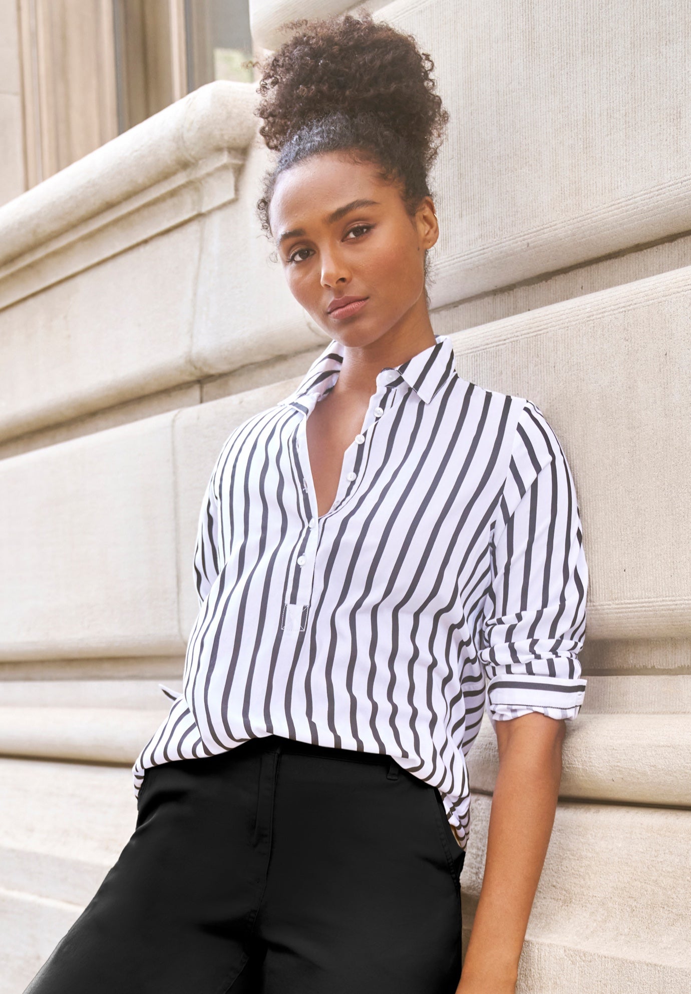 Button Placket Popover Tunic image number 0