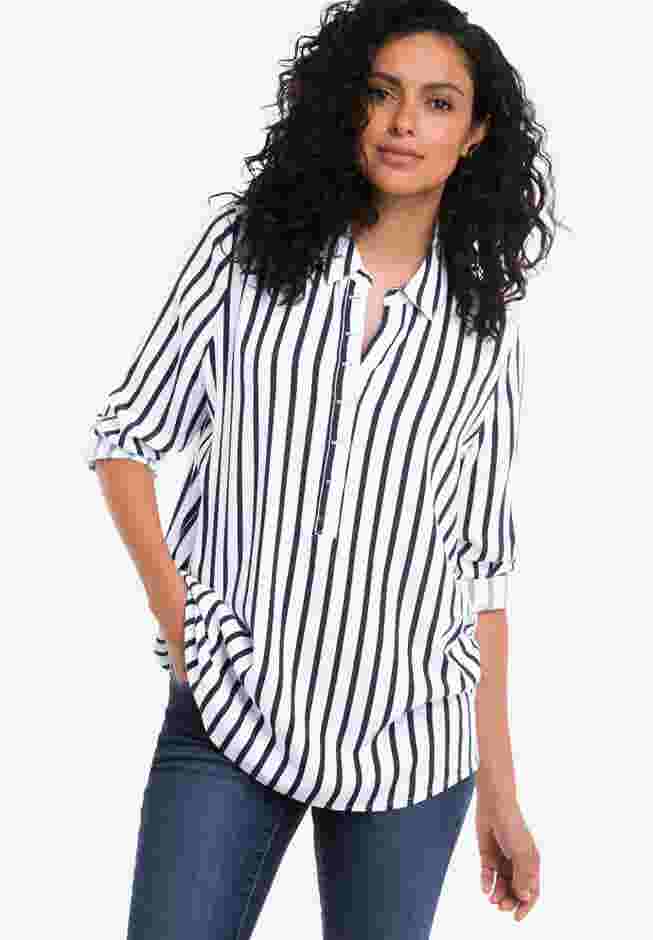Button Placket Popover Tunic image number 0