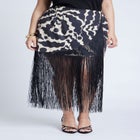 Wrap Front Fringe Mini Skirt image number null