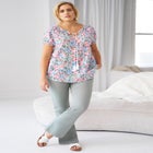 Ruffle Trim Peasant Blouse image number null