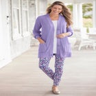 Button-Front Shaker Cardigan image number null