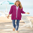 Button-Front Shaker Cardigan image number null