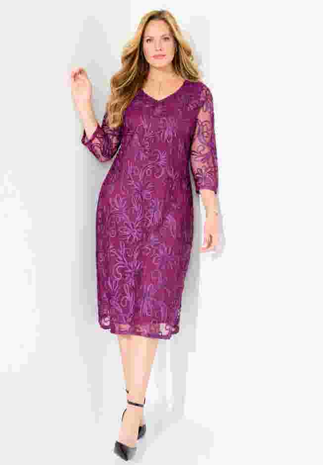 A-Line Embroidered Midi Dress image number 0