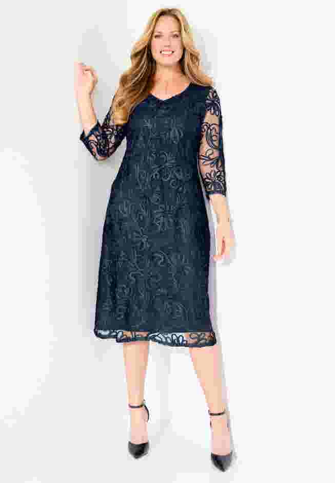 A-Line Embroidered Midi Dress image number 0