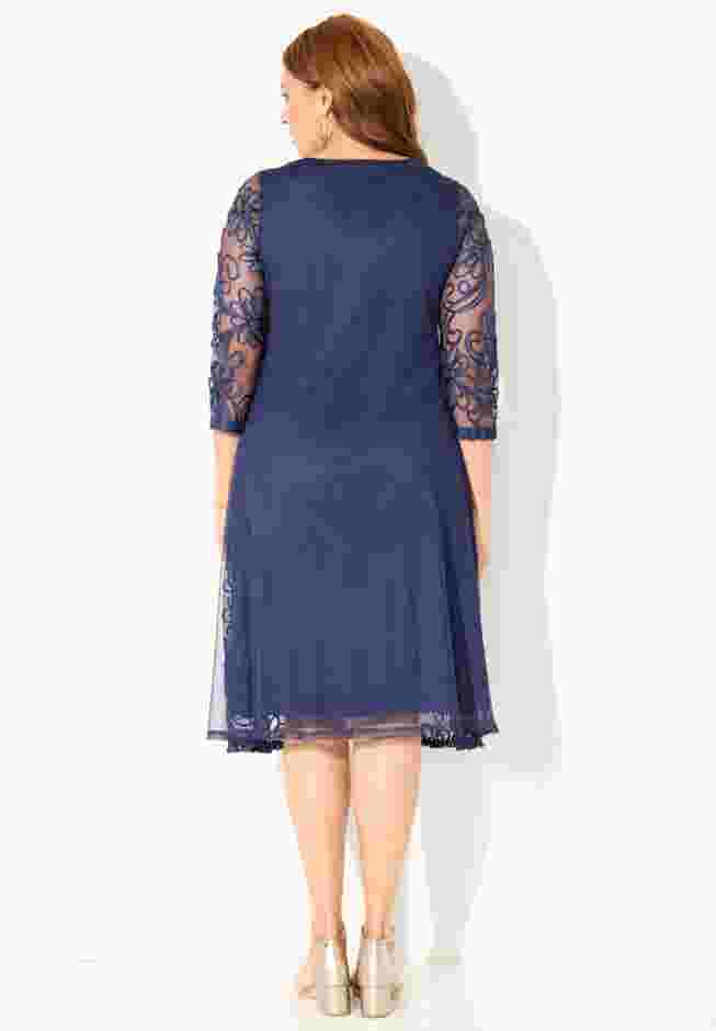 A-Line Embroidered Midi Dress image number 1