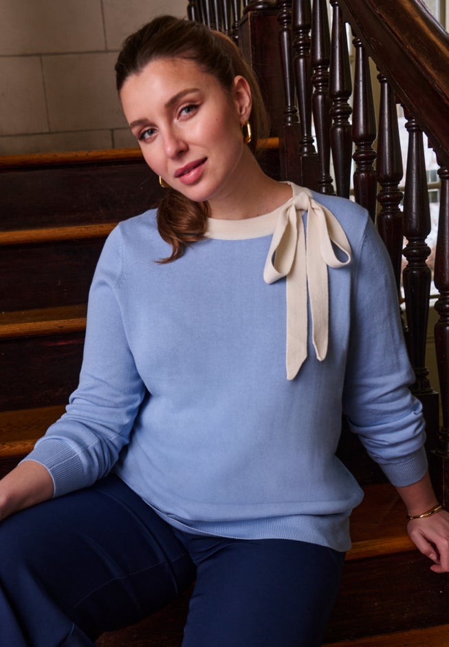 Tie-Neck Sweater image number 1