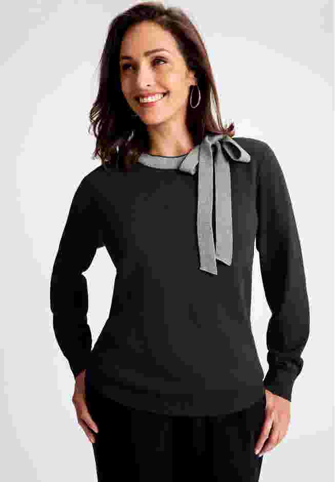 Tie-Neck Sweater image number 0
