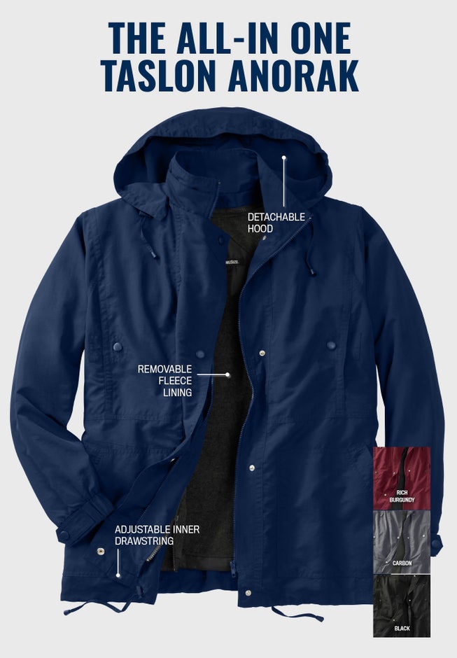 Fleece-lined Taslon® Anorak image number null